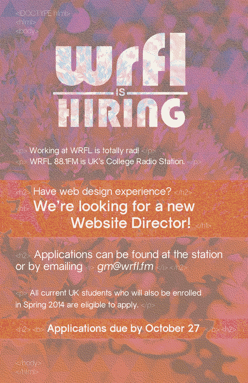 Hiring poster (note the html tags, since the posting was for a website designer)