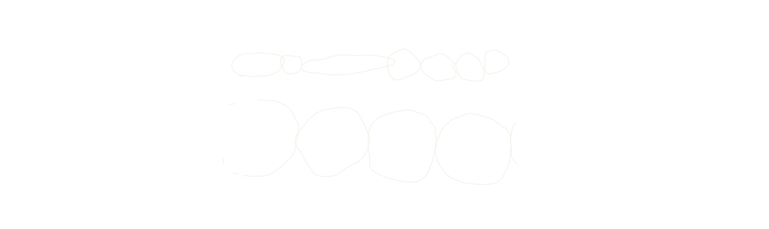 Two drawings: the first is of several adjacent circles and ovals, each of different length but with the same height. The second drawing, below, is of several medium-sized circles, with the outer ones being incomplete.